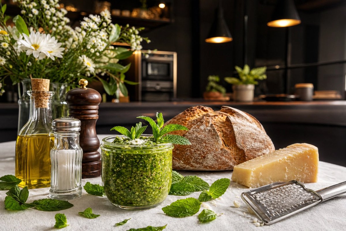 Voici une recette simple et fraîche de pesto menthe–ail à l’huile d’olive avec des échalotes et du parmesan. hellyane.canalblog.com/2026/05/recett…