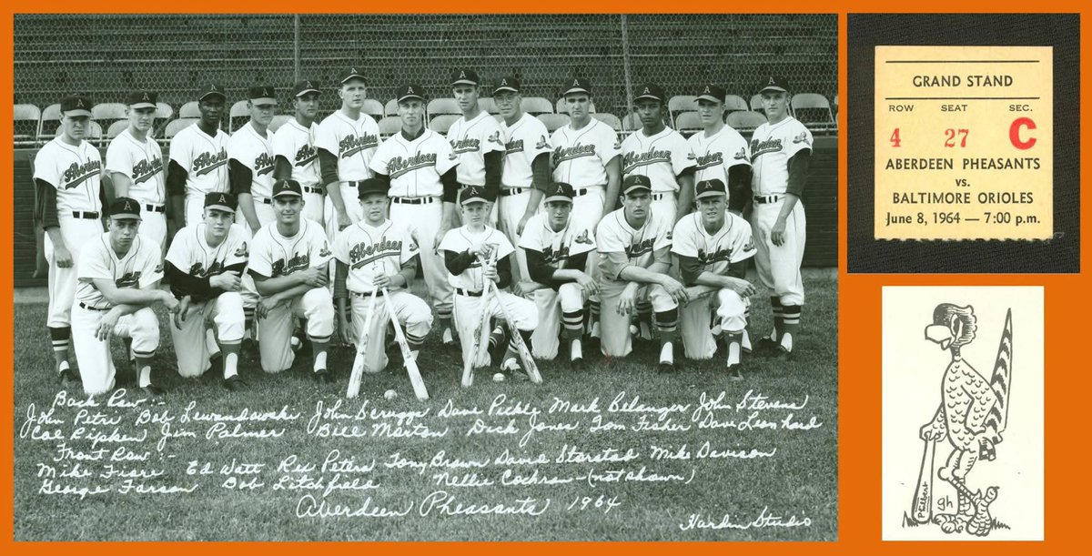 BrianDaring1's tweet photo. @Jim22Palmer.  Happy Anniversary!  Debut for the Aberdeen Pheasants on this date in 1964. You're standing next to Cal Sr. https://t.co/qnlRf6Shpx