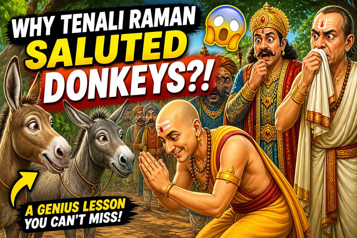 PaulVedant45748's tweet image. Why Tenali Raman Saluted DONKEYS 🐴 | Funny Moral Story #kidslearning #animation #cartoon #kids   Why Tenali Raman Saluted DONKEYS 🐴 | Funny Moral Story  Discover a hilarious and powerful story of Tenali Raman, where wit defeats arrogance!
youtu.be/6JZtcxxBw78