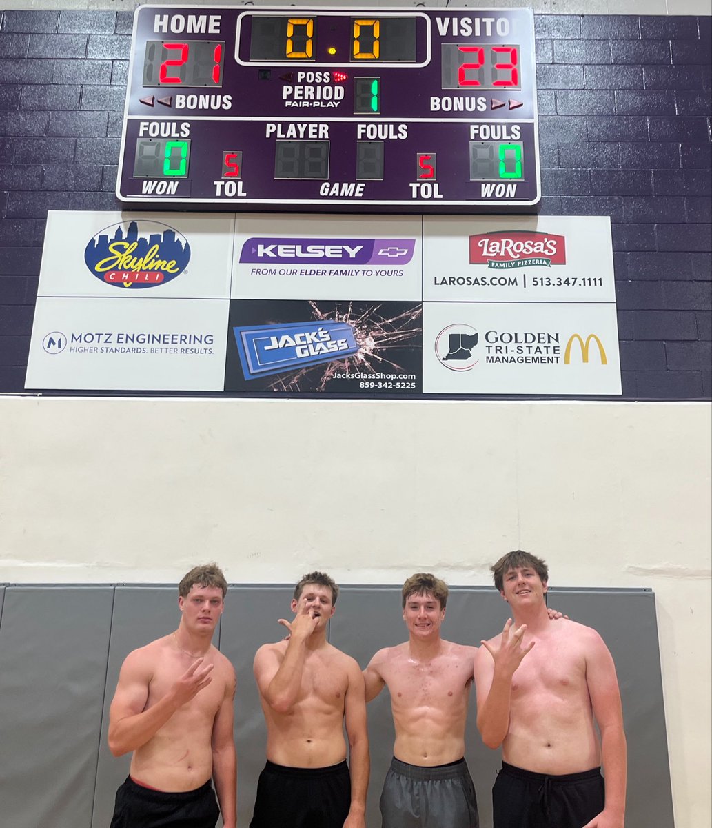 CoachBengel's tweet photo. The 37th Annual Big Opossum Elderfest 4 on 4 Tournament presented by Silver Fox Brands was a big success today.

Congrats to our champs: Derek Uran, Connor Moore, Aidan Sullivan &amp; Carson Kafel. 
#Altiora https://t.co/E0BDKsIcmr