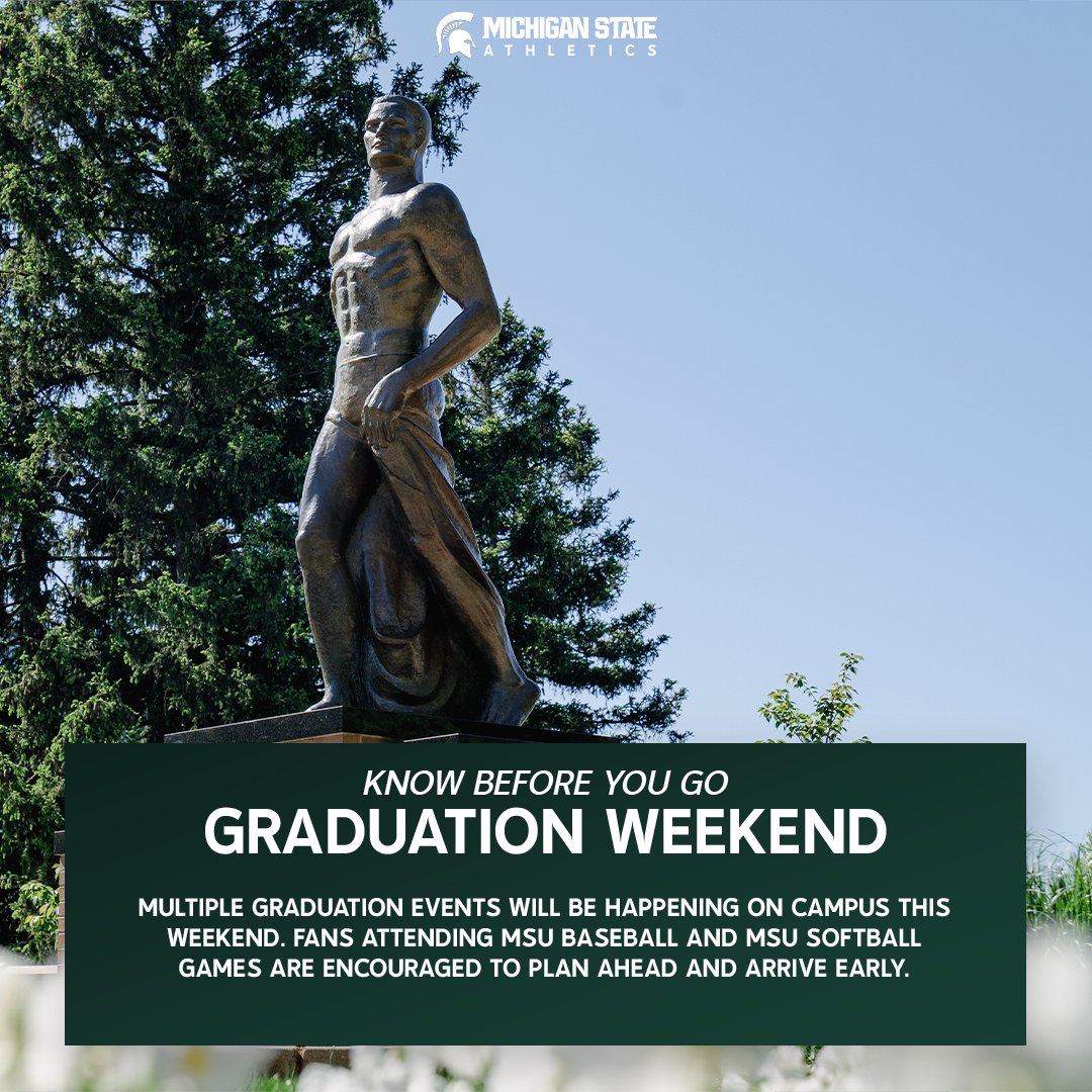 Spartans, we've got a busy weekend on campus! 

If you're attending @msubaseball or @msu_softball make sure to plan ahead and arrive early.
