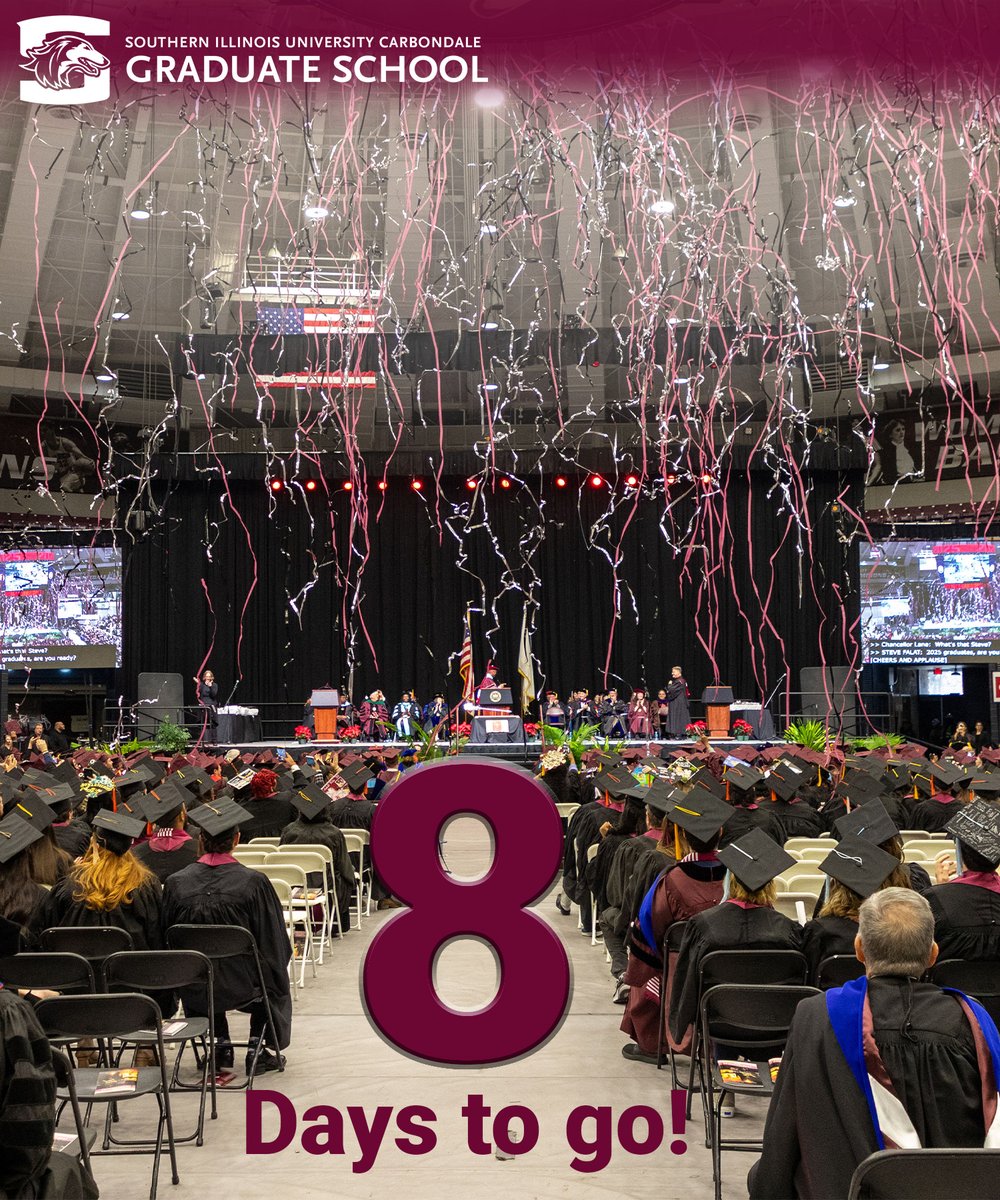 SIUGradschool's tweet image. 8 more days until Graduation!!!

#SIU #Graduation #R1
