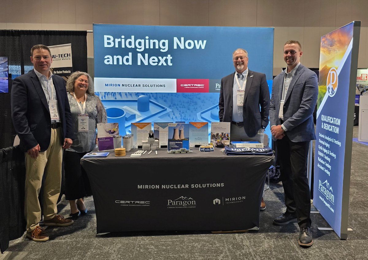 EnergyParagon's tweet photo. Paragon exhibited w/ Mirion Technologies as part of Mirion Nuclear Solutions at the 2026 Canadian Nuclear Assoc. Conf. and discussed how we are uniquely positioned to support both the current operating fleet and rapidly growing global #newnuclear. 
#CNA2026 #NuclearIndustry https://t.co/3kGE4YPo4z