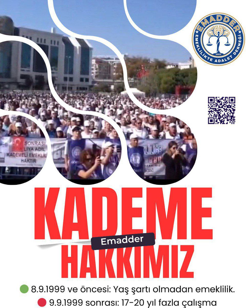 <a href="/mihribanugurluu/">Mihriban UĞURLU ⚖️</a> <a href="/eczozgurozel/">Özgür Özel</a> <a href="/gamzetascier/">Gamze Şengel TAŞCIER</a> Hak hukuk adalet istiyoruz❗️
Sigorta girişi 9.9.1999 sonrası olanların 17 yıl fazla çalışmasını istemek bizim adımıza asrın felaketidir❗️

<a href="/herkesicinCHP/">CHP 🇹🇷</a>
<a href="/eczozgurozel/">Özgür Özel</a> 
<a href="/AylinNazliaka/">Aylin Nazlıaka 🇹🇷</a> 
<a href="/gamzetascier/">Gamze Şengel TAŞCIER</a>
<a href="/EmadDernegi/">EMEKLİLİKTE ADALET DERNEĞİ ⚖️</a>
#1MayıstaKademe
