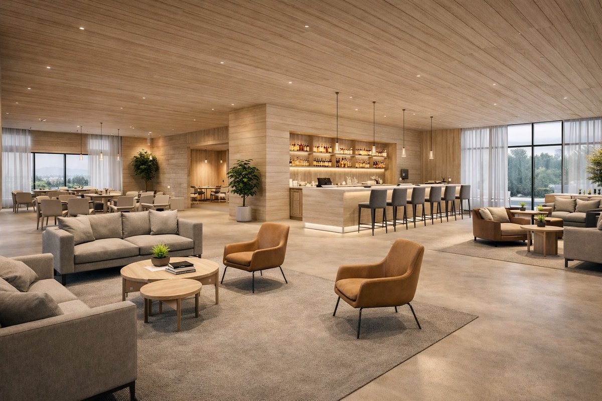 adaptergoNA's tweet image. Commercial spaces face dust, spills, and daily wear. Acoustic materials that keep their look over time support long-term performance — where design, sound, and maintenance work together. 

#architecture #acousticcomfort #commercialdesign