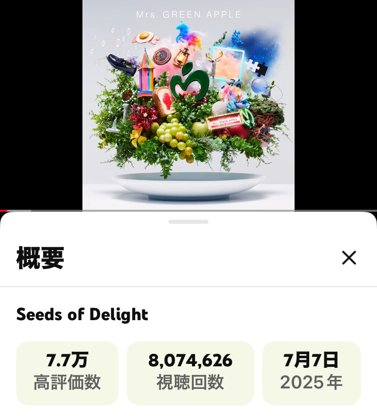 9koeadZwFK14802's tweet photo. #MrsGREENAPPLE
#SeedsofDelight
#慶びの種
#MGA_10
YouTube再生回数
800万回超え
おめでとうございます🎉
🎶 夜が来ると
不安になってさ
朝が来ると 忘れちゃって
所詮僕の悩みなんかは
陽の光で助かるんだもん
https://t.co/FBrBq8Hop4 @YouTubeより https://t.co/dfUW7baK0M