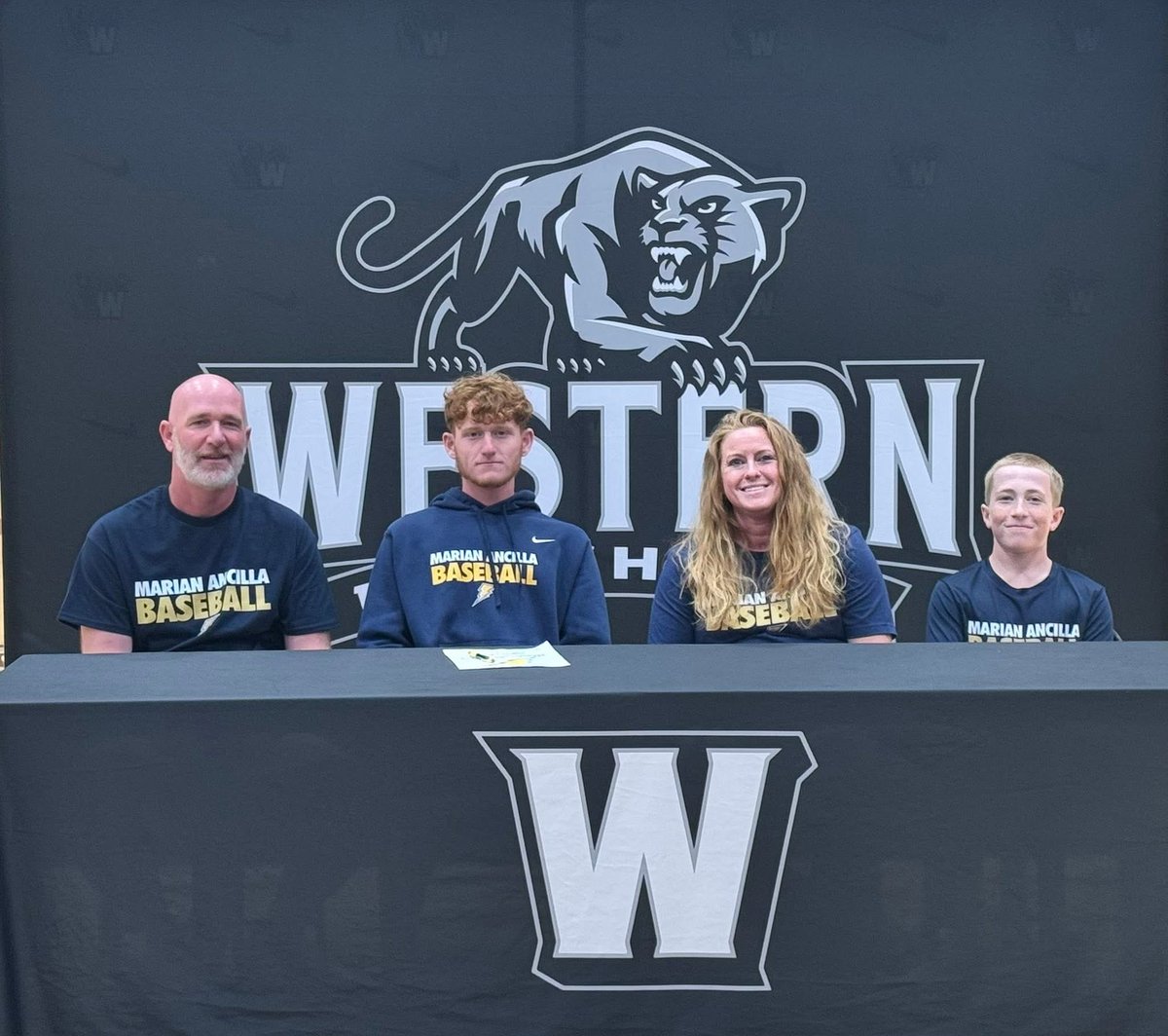 Western_BBCoach's tweet photo. Congrats to Jason Dickison on his commitment to Marian Ancilla to continue his academic and baseball career! https://t.co/F8TTMJGsxV