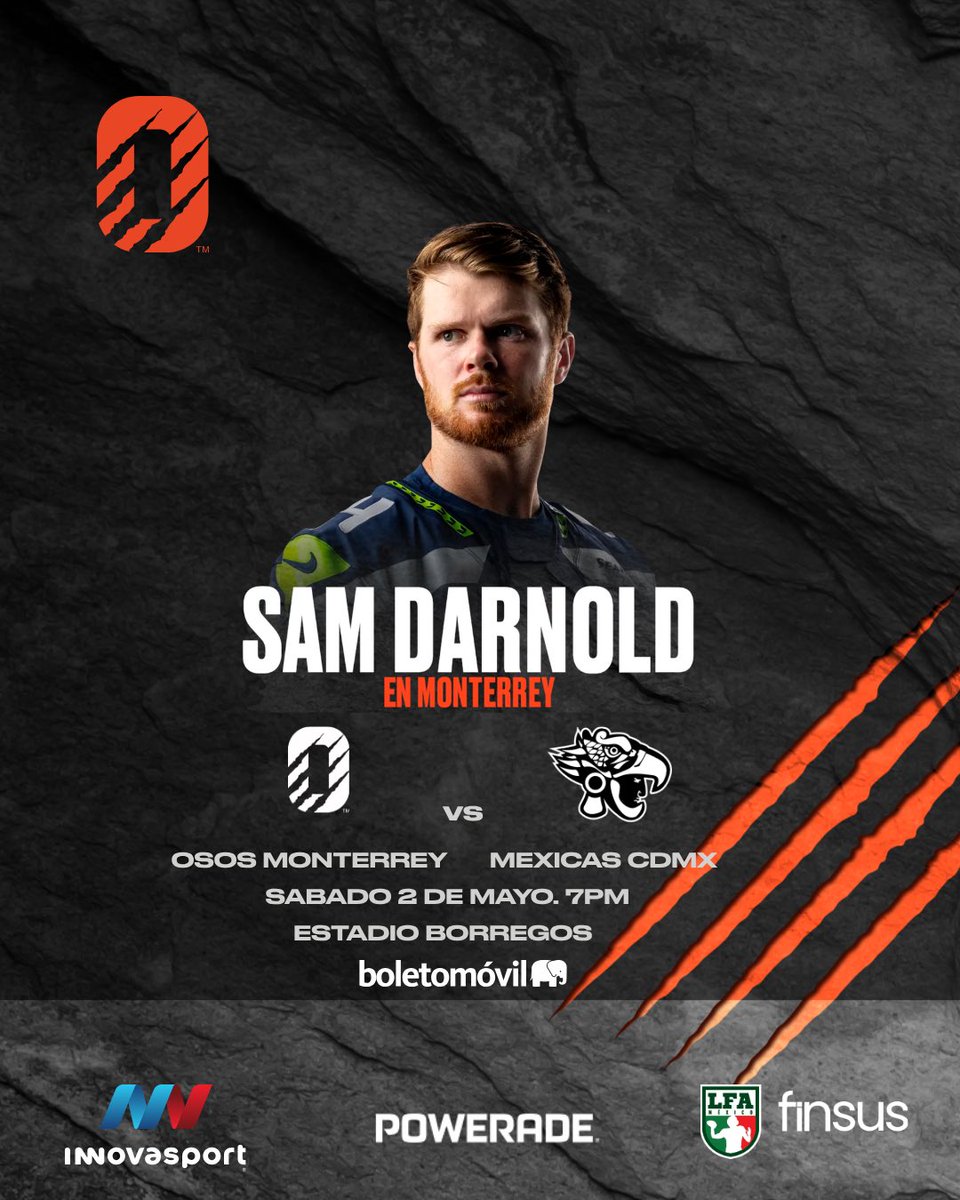 domene's tweet photo. Sam Darnold en Monterrey
2 de Mayo 7pm. Osos vs Mexicas
https://t.co/y9vAWJ8KxQ https://t.co/5tWgOeACKD