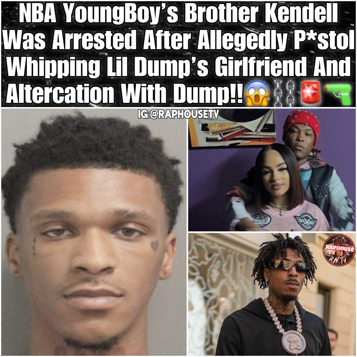 NBA YoungBoy’s Brother Kendell Was Arrested After Allegedly P*stol Whipping Lil Dump’s Girlfriend And Altercation With Dump!! 🚨😳🔫