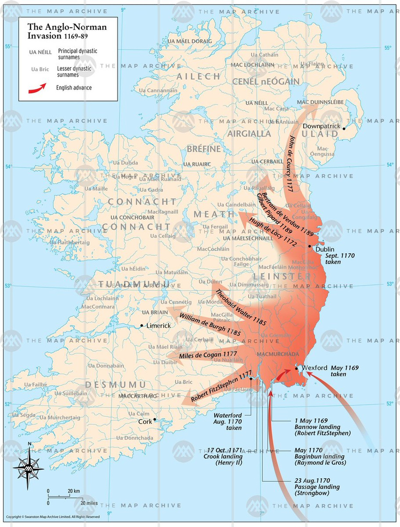 irelandbattles's tweet image. #OnThisDay 1169 The Normans landed on Bannow Bay, Wexford. This contingent was led by Robert FitzStephen to reinstate Dermot MacMurrogh to his Leinster kingdom. They quickly took Wexford &amp;amp; when reinforcements came, Waterford &amp;amp; Dublin.

The rest is history.

#Ireland #History