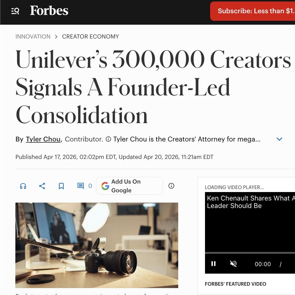 gannonbreslin's tweet photo. We are entering the golden age of content creators

Forbes just reported that Unilever scaled their direct creator network from 10,000 to 300,000 in under two years

It's never been more valuable to be a content creator and I believe this is just the beginning (hear me out)

Unilever CEO Fernando Fernando Fernandez reported that half of their digital budget now goes to creator-led content

What does this mean for content creators?

Fortune 500 companies are looking for 'micro influencers' or anyone that knows to talk to a camera with the intention of selling a product

> following size DOES NOT MATTER
> algos (especially on tiktok) show that anyone can have a viral video regardless of following size
> volume + Data is the key to success 

This space is only getting bigger and Goldman Sachs projects the creator economy hitting $480 billion by 2027

Where you can get deals left and right if you're a creator:

> Home From College
> SideShift
> Trybe

Where you can find viral content & build out scripts/content plans:

> Snowball (my app)

Take advantage of what is happening right now, because this is once in a lifetime moment