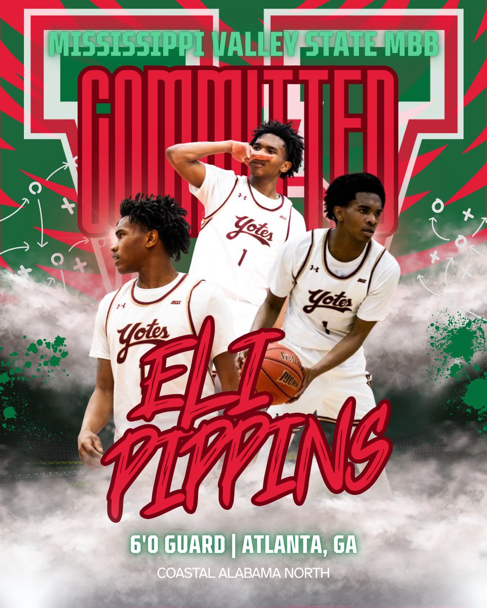 ThePortalScoop's tweet photo. Eli Pippins the nation’s assist leader and a point guard from Georgia who played at Coastal Alabama North Community College has committed to Mississippi Valley State! Pippins averaged 11.9 points, 3.2 rebounds, and 7.4 assists per game leading NJCAA Division II with 266 total assists. He also tallied 83 steals while shooting 45.3% from the field and 35.9% from three point range. Pippins played a key role in guiding his team to back to back regular season championships and a national tournament appearance. He’s a strong addition for Coach Mike Davis and his staff as they look to make an immediate impact!!!