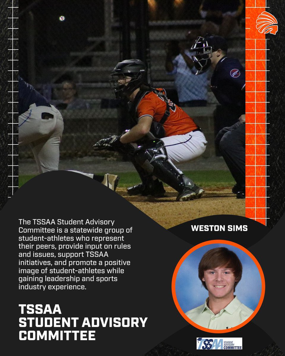 dyercosports's tweet photo. @westonsims_22 has been selected to the @TSSAA Student Advisory Committee. This prestigious statewide group will provide a voice on key issues impacting high school athletes. A well deserved honor and not a better choice! #TRIBE4LIFE https://t.co/aeYR4eWaAn