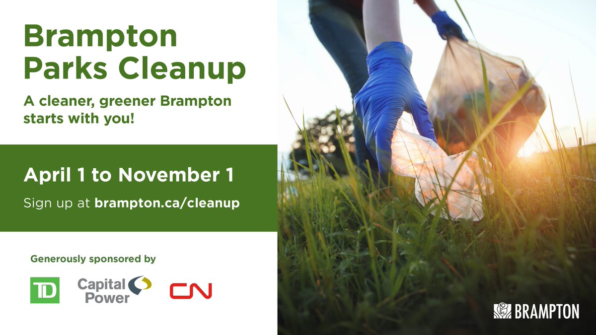 CityBrampton's tweet image. Help #Brampton become Canada’s first litter-free community! 

Join us this weekend for park cleanups and a free BBQ: 

📅 May 2 at Fletcher’s Green Community Park 
📅 May 3 at Komagata Maru Park 

Generously sponsored by TD, Capital Power and CN. 

Register now 🔗: