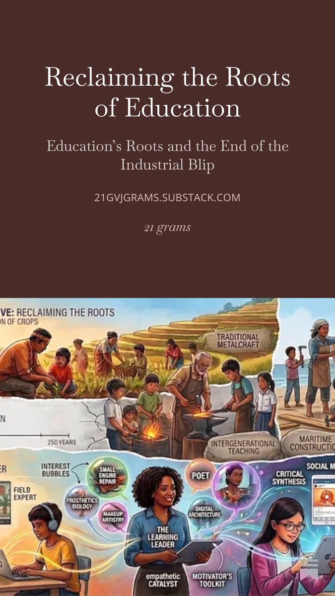 21gramsCa's tweet photo. Is public education making an enemy of AI? Students don’t need "protection" from tech; they need Learning Leaders to model mastery.
Move past the industrial blip and reclaim the roots of learning. 🌿⚡️

https://t.co/LVHjKtU1ux
#LearningLeaders #AIEducation #21Grams #SchoolReform https://t.co/2S4RJmKMO9