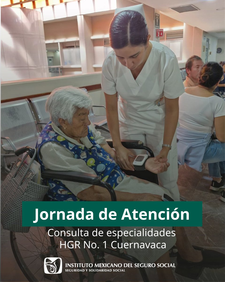 IMSS_Mor's tweet photo. 💚 En el #IMSS trabajamos todos los días para garantizar la atención a la salud de la población.

Este 1º de mayo, en el HGR No. 1 #Cuernavaca, se lleva a cabo una jornada de especialidades, con el objetivo fortalecer la atención médica a la derechohabiencia 🏥 https://t.co/mgMxbnxtuV