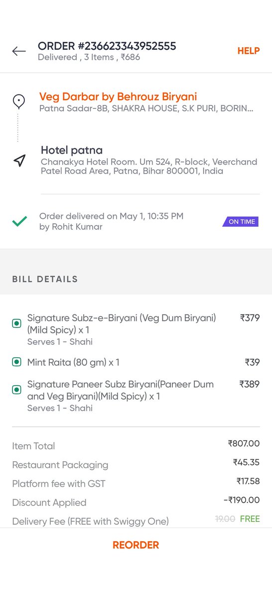TUSHAR_MECH's tweet photo. How can u assist me now after making me have a bite dis nonveg food?Can please 1st explain me this @zomato @consumerforum_ @inshorts @aajtak . How come a restaurant registered as Veg Darbar delivering Non-Veg food?Can you please explain dis also? https://t.co/nRmXactHah