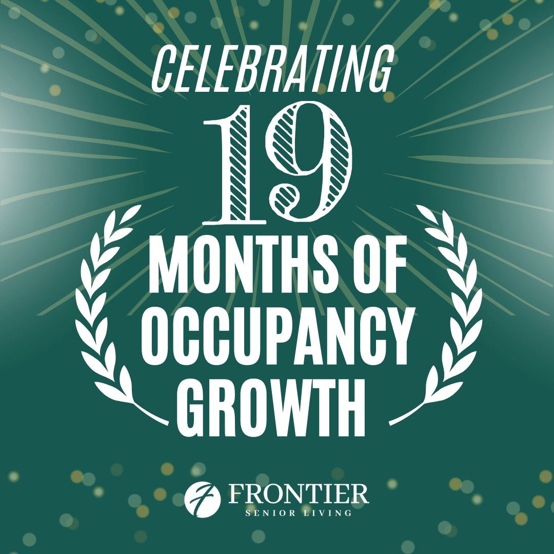 frontierseniors's tweet image. We’re celebrating our 19th consecutive month of occupancy growth! Learn how our unique fundamentals and people-first approach are changing the game at frontierseniorliving.com. 

#SeniorLiving #AssistedLiving