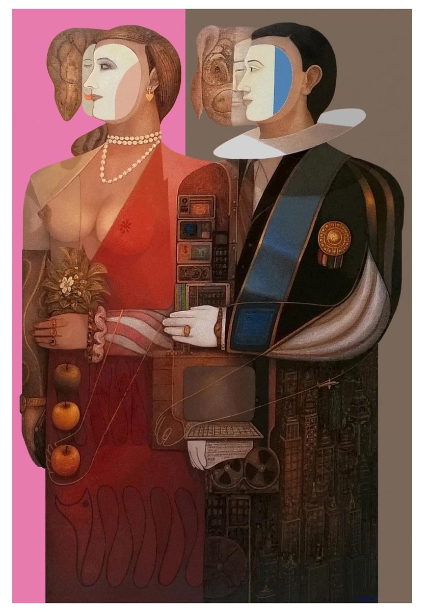 Follentepainter's tweet image. FOLLENTE: PERSONAJES/CHARACTERS oil on canvas 250x175 cm - follenteartistpainter@gmail.com #worksofart #creative @originalart #symbolismart #museumsart #galleryart #worksofartcollectors