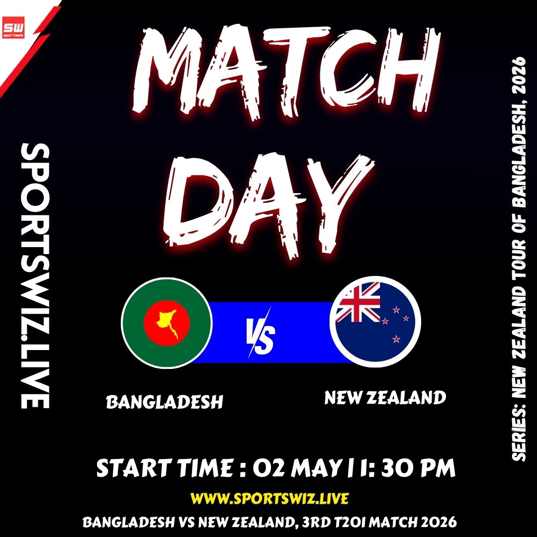 mysportswiz's tweet image. Bangladesh vs New Zealand, 3rd T20I Match Day !
Start Time : 1:30 PM IST (02/05/2026)

Series: New Zealand tour of Bangladesh, 2026

Sportswiz.live

#RRvsDC #TeamIndia #Dhoni #BCCI #MitchellStarc #Virat #RSAmbrish #AyushShetty #T20WC #IPL2026 #Sportswiz