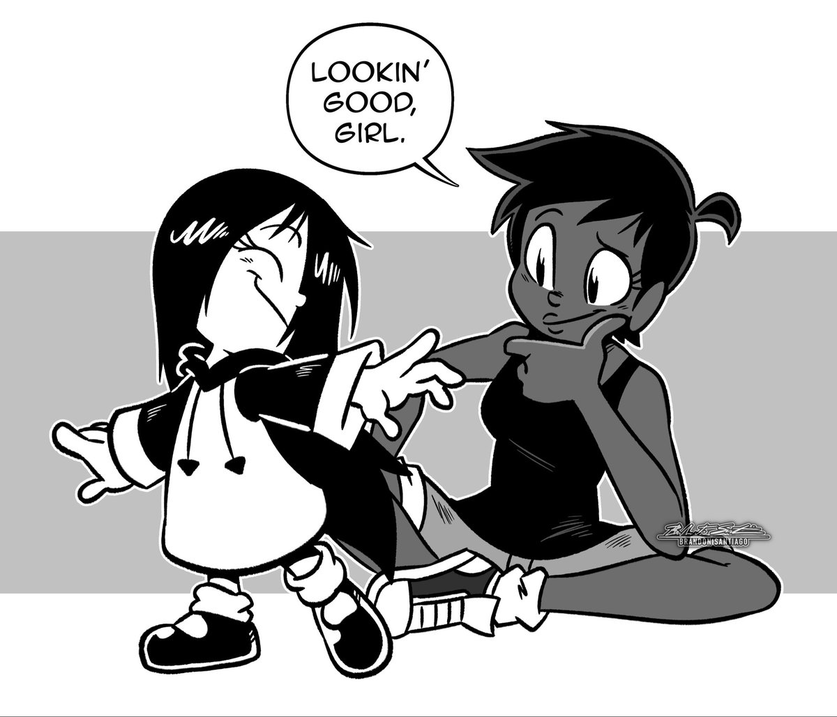 Felicia sees Erma's new fit. 🤍🖤 