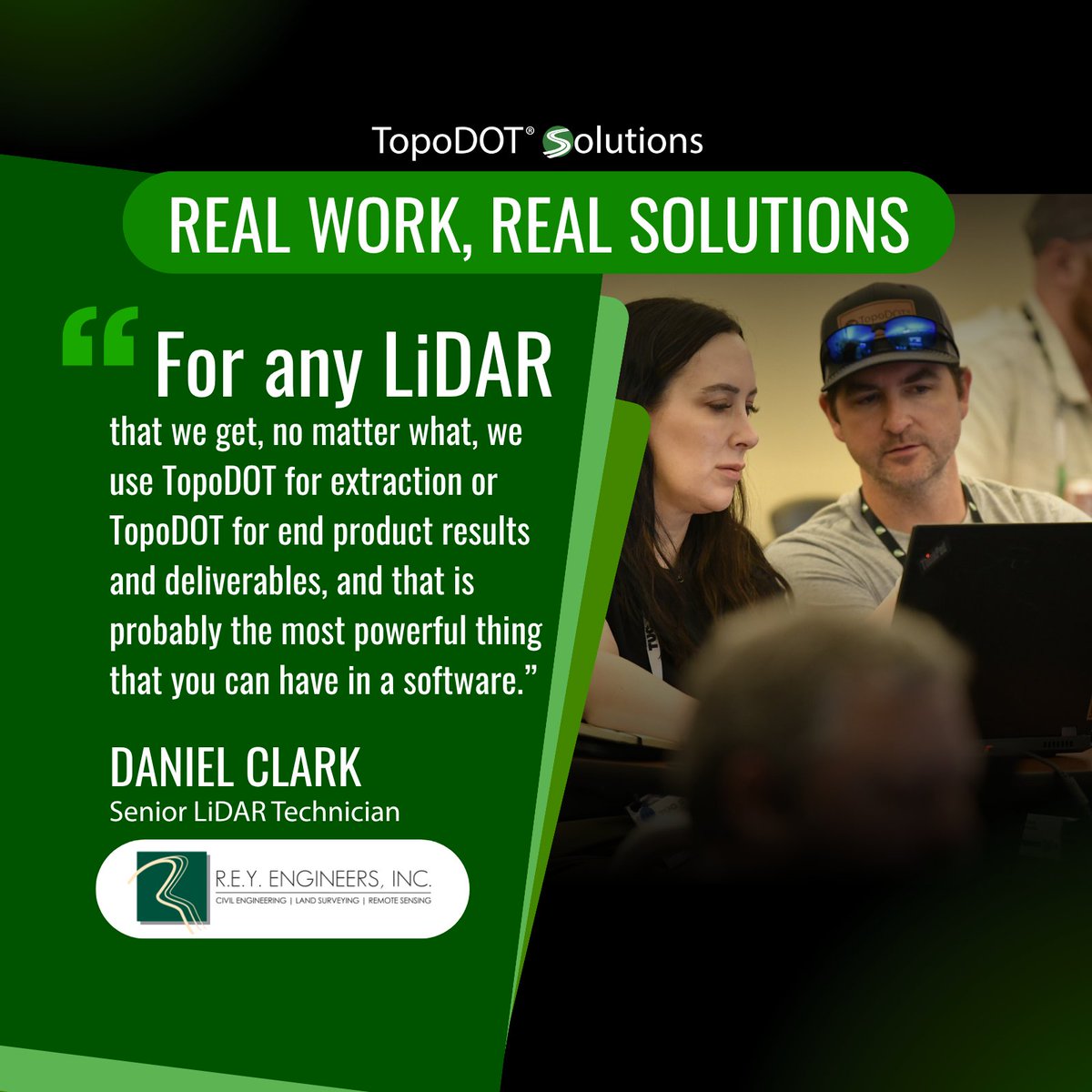 _TopoDOT's tweet image. The best software ideas come from the field.

Feedback from users like Daniel Clark of R.E.Y. Engineering has helped shape TopoDOT for LiDAR extraction and deliverables. 

Thank you to our user community for continuing to shape what comes next.
#LiDAR #Surveying #TopoDOT
