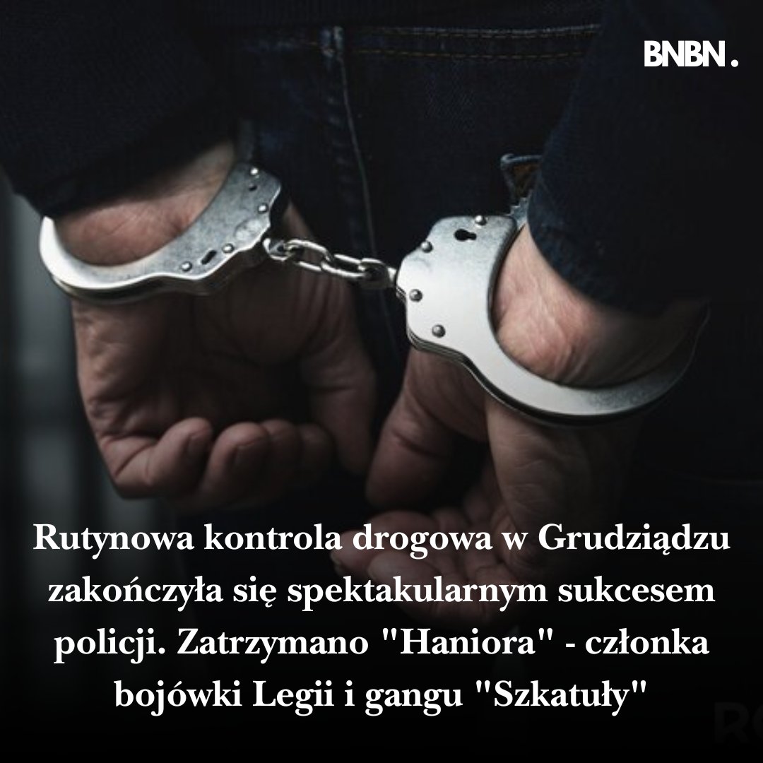 W Grudziądzu (woj. kujawsko-pomorskie) rutynowa kontrola drogowa przyniosła policjantom niespodziewany „prezent”. 

#Hanior #LegiaWarszawa #Zatrzymanie