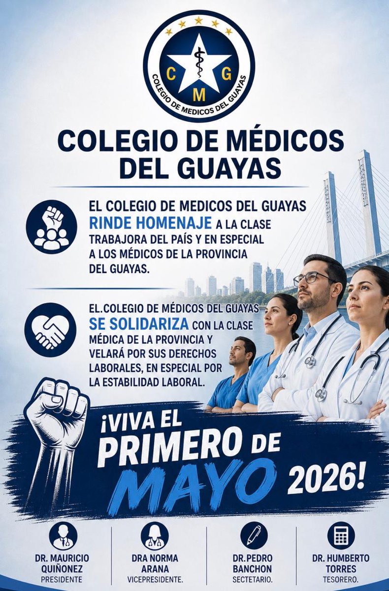 EleccionesCMG26's tweet photo. Saludo fraterno a la Ciudadanía en general, Trabajadores de la salud, gremio Médico del País y de la Provincia https://t.co/CinS4dlkP7