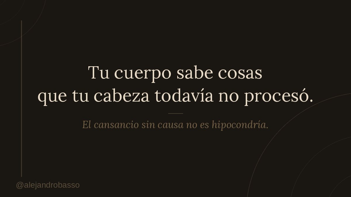 AlejandroBasso's tweet photo. Tu cuerpo sabe cosas que tu cabeza todavía no procesó. El problema es que la mayoría aprendió a no escucharlo. https://t.co/1spqw9YC0V