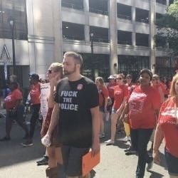 wonderwhy60's tweet image. Is this feller there today? He was repping his “group” @ a previous #RedForEd rally. #ncpol #ncleg @ncae #Marxists
