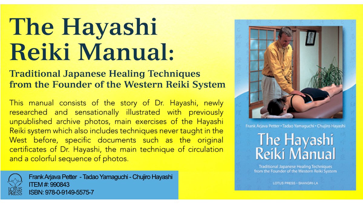 Hayashi Reiki Manual: Traditional Japanese Healing Techniques - Petter, Frank Arjava  - Yamaguchi, Tadao  - Hayashi, Chujiro  ..newly researched and illustrated with previously unpublished archive photos lotuspress.com/products/hayas… #hayashi #reiki #japanesereiki #healing #selfhealing