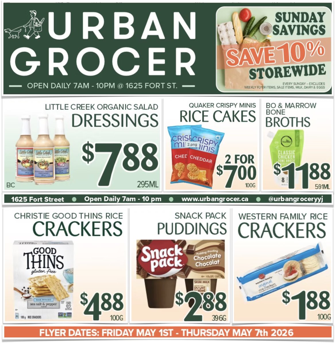 TheCeliacScene's tweet image. 🍏  May sales start today at #urbangrocer SEE bit.ly/UrbanGrocerFly…
🍏  Oak Bay &amp;amp; Fort next to Shopper’s. Open 7am to 10pm daily.
🍏  10% store-wide discount SUNDAYS. 10% senior's discount THURSDAYS.

#glutenfree #yyj #oakbay #sale #discount #celiac