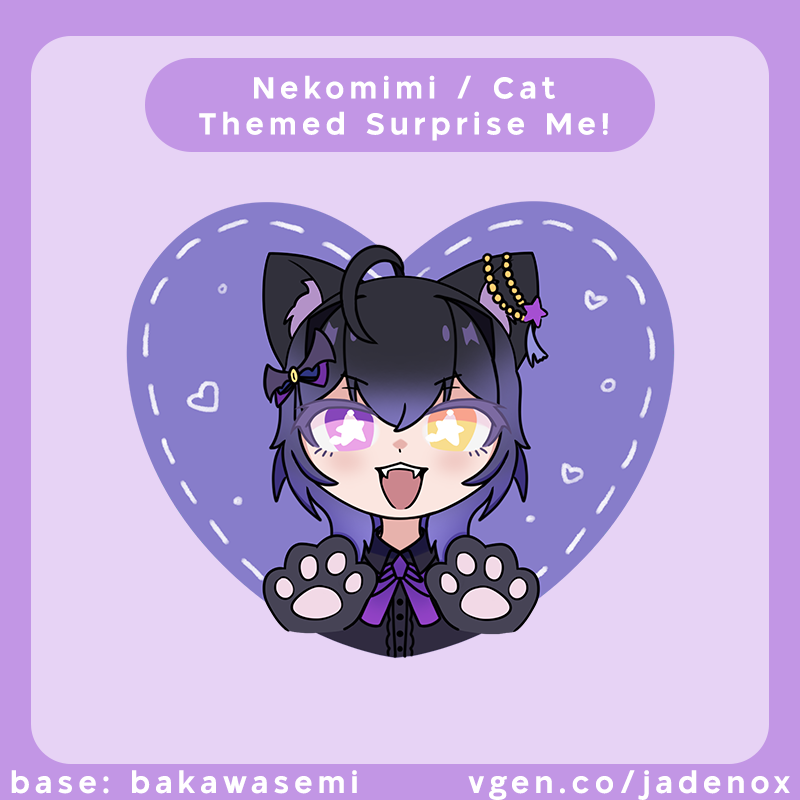 JadeNox_VT's tweet photo. new service on vgen up!! 
nekomimi cat themed surprise me / skeb :>
vgen below!! https://t.co/Qq4UO96ux8