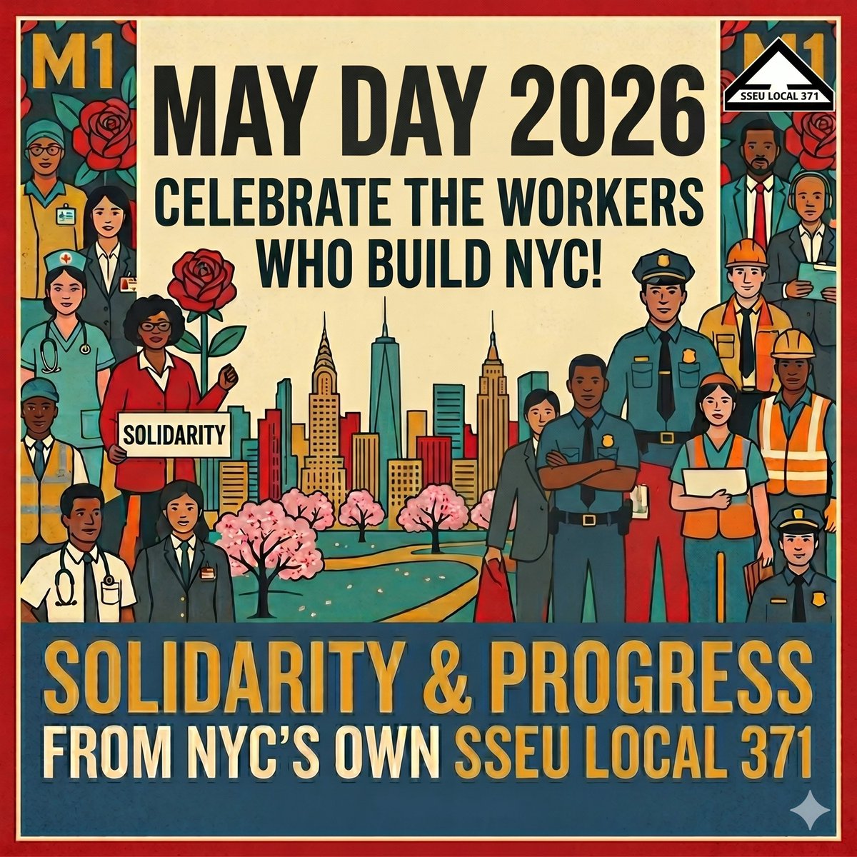 MightyUnion's tweet photo. SSEU Local 371 would like to wish a very happy May Day to all the workers around the world! https://t.co/pivYDCvXAp
