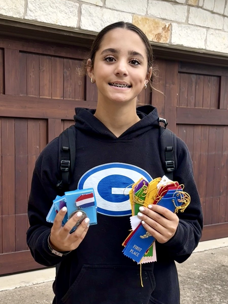 KenzieM_2030's tweet image. I collected all my ribbons and medals from my 8th Grade track meets. I competed in five events - Triple Jump, Long Jump, 4x100, 100H, and 200M. I was the Georgetown ISD City Meet Triple Jump champ, and I came in 3rd place at District. #trackmeet #GeorgetownISD #8thgrade