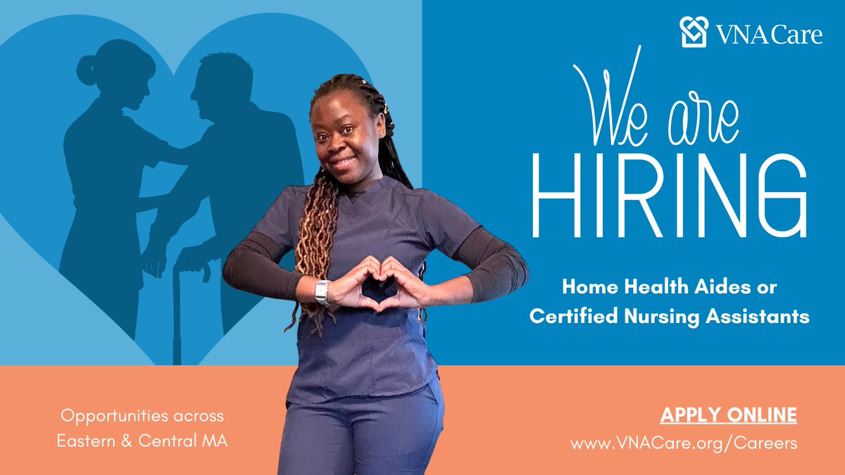 VNACare's tweet photo. You bring the heart. We'll bring the opportunities.

VNA Care is hiring Home Health Aides and CNAs for our home health, hospice, and private care teams.
✅ Competitive pay (see website)
✅ Mileage reimbursement
✅ A team that values you

More: https://t.co/chjHA2qKWV https://t.co/fI5YhM56W0