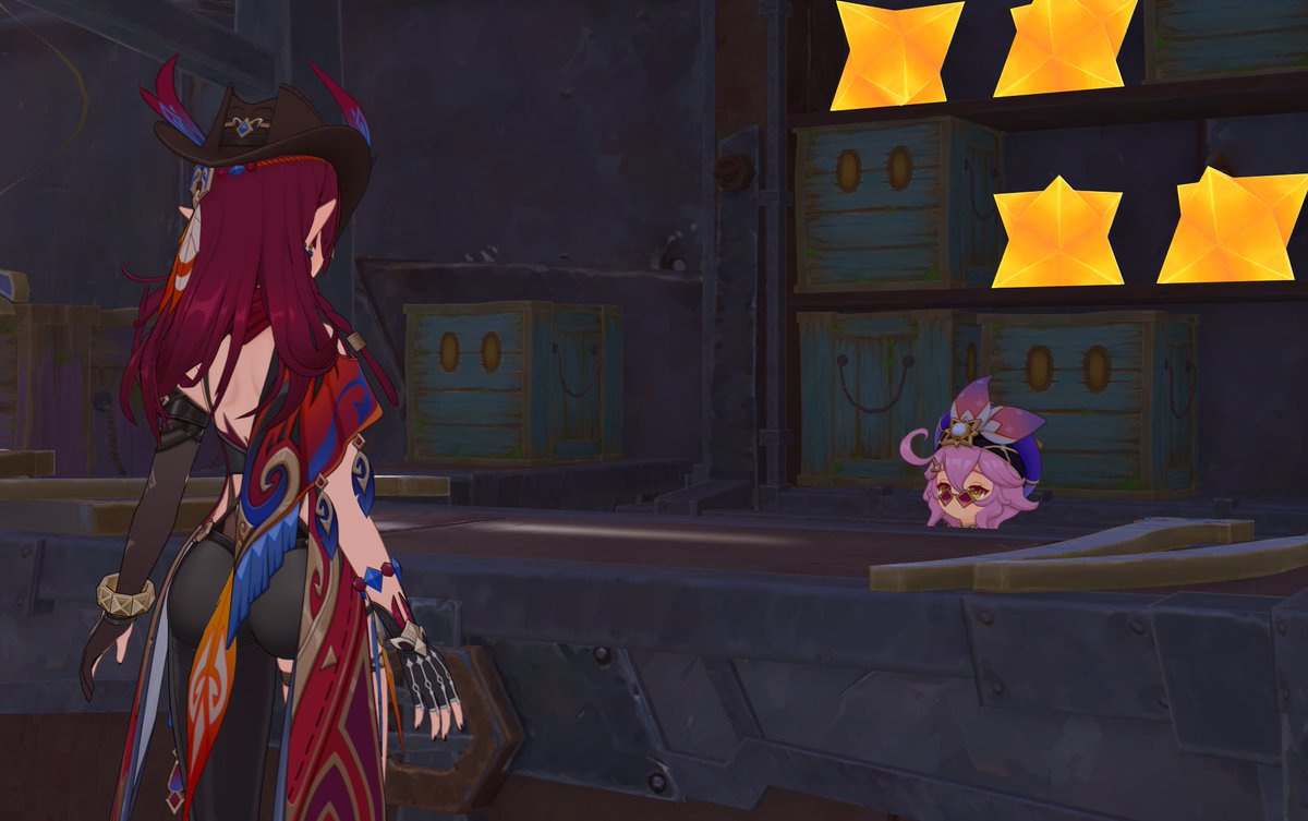 Bro can't she get like a step stool or something?
#Genshin #Dori