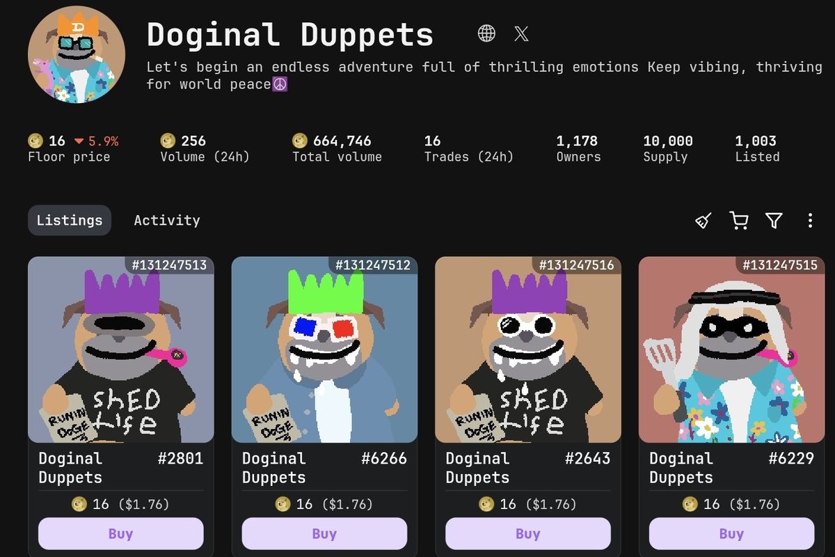 Doginals Duppets ☮️ tweet media