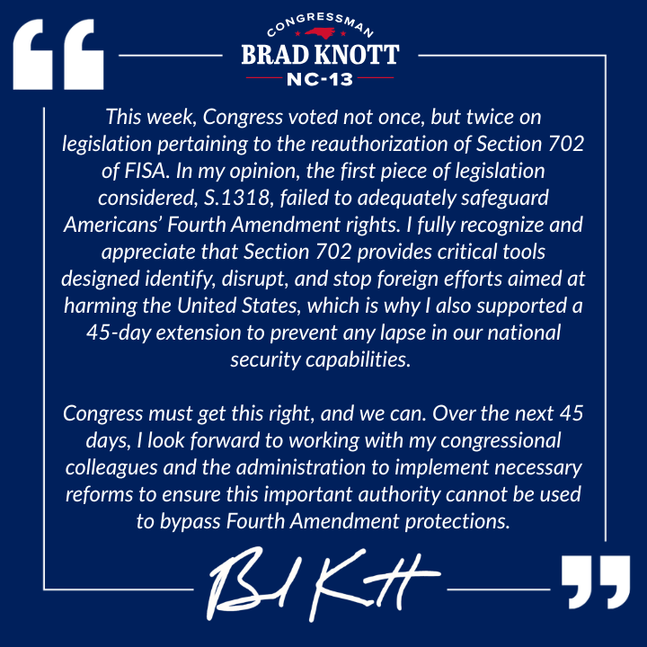 Congressman Brad Knott tweet media