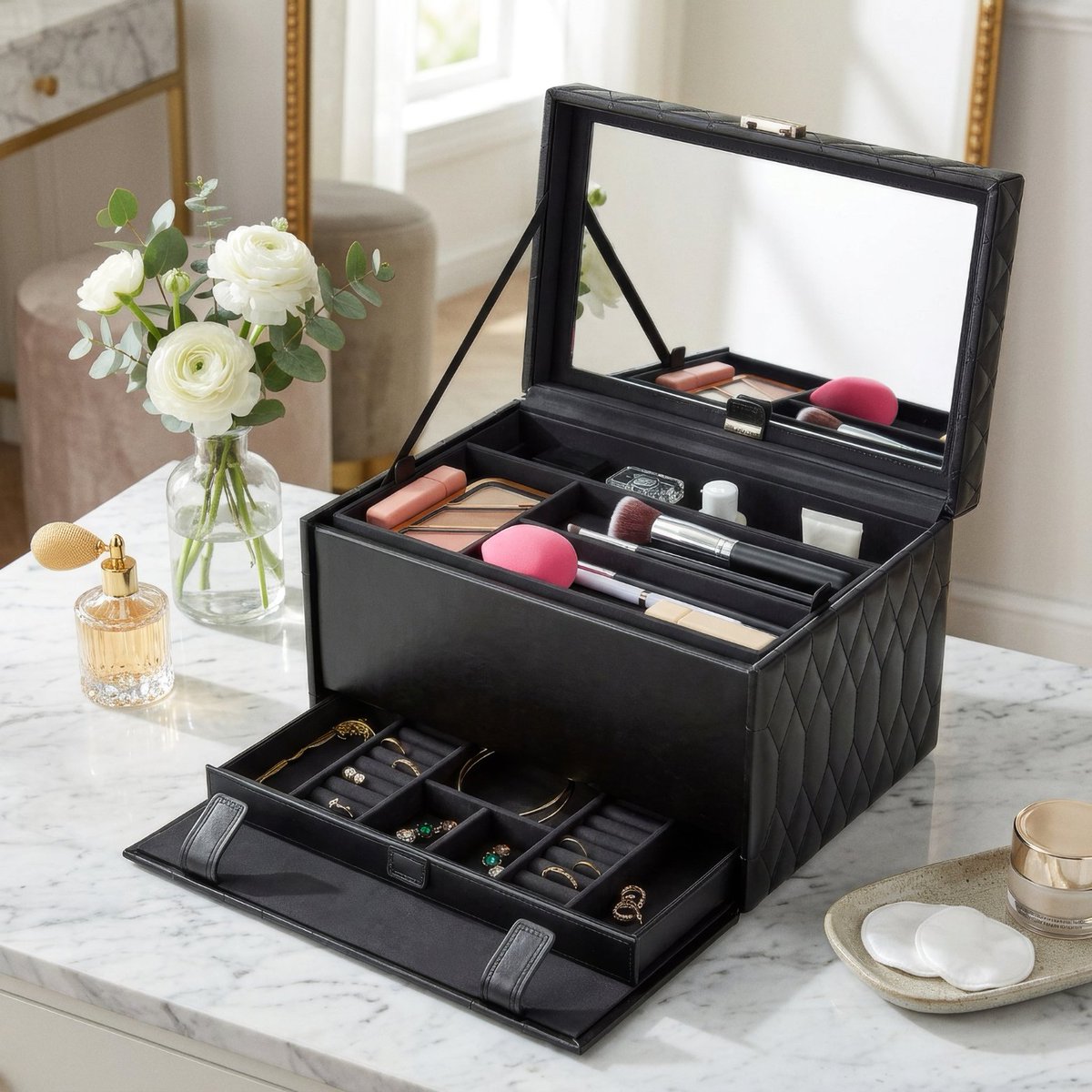 WOLF1834's tweet image. A stand-up mirror, lift-out tray and spacious interior keep cosmetics perfectly arranged, while a hidden jewellery drawer lined with LusterLoc™ protects your most precious pieces.

Explore the Caroline Collection bit.ly/3OPkaPO

#wolf1834 #protectyourlegacy #jewellery