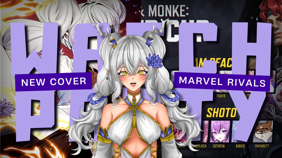AkahanaMiyu's tweet image. ✨ WATCH PARTY STREAM ALERT ✨

🗓️: May 1, 2026 @ 7:30 PM CST

Join me and my friends while I host a MEGA watch party for my new cover and of the Iron Mouse &amp;amp; Monke Vtuber Tournament!! This stream is about to be so fireee 🔥

#vtuber #stream #marvelrivals