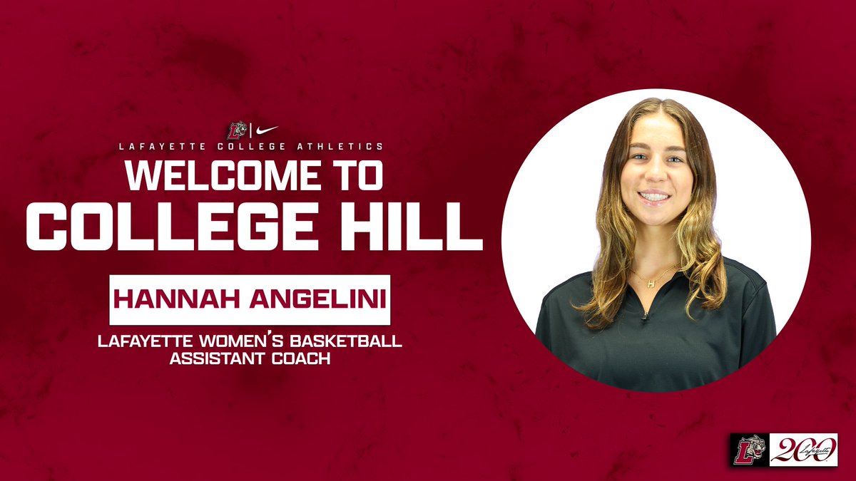 LafayetteWBB's tweet photo. Welcome to the Hill, Hannah!

Women's basketball adds Angelini as an assistant coach🐆🏀

Read more about Lafayette's latest hire⤵️
https://t.co/oXiNkvdlZ0

#RollPards | #ClimbTheHill | #LafayetteCollege200 https://t.co/uMKRkkpC3L