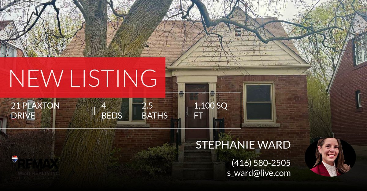 RealtorWard1's tweet photo. 📍 New Listing 📍 Take a look at this fantastic new property that just hit the market located at 21 Plaxton Drive in Toronto (o'connor-parkview). Reach out here or at (416) 580-2505 for more information!

Listed by Sharmi Ghosh... https://t.co/EbQfPecW7b https://t.co/snwBFVUfPd