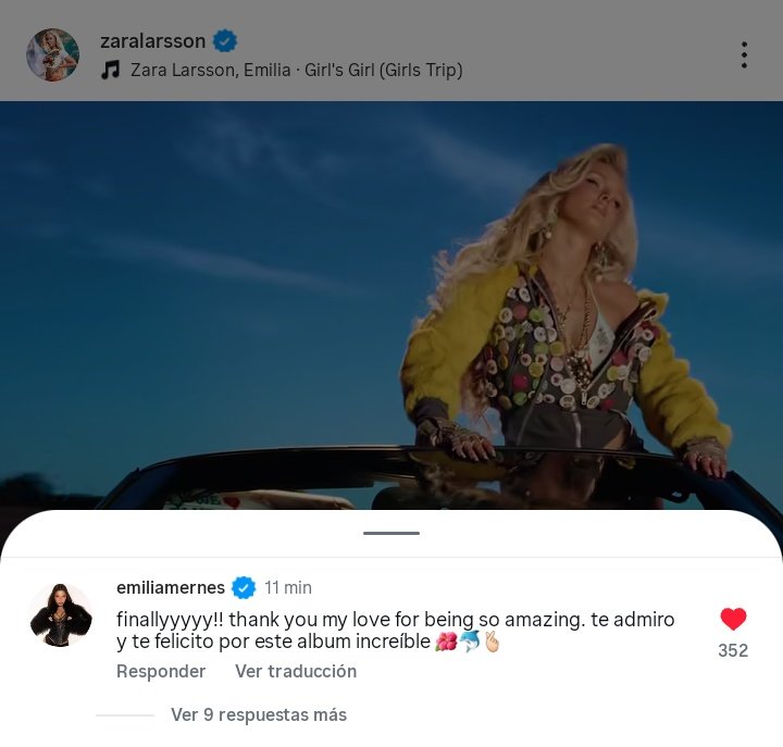 emilia agradecida con zara, felicitandola y admirandola, más lindas❤️‍🩹
