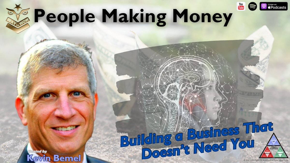 Today on People Making Money…

If your business cannot run without you, it is not scalable.

Systems vs. Heroics: Building a Business That Doesn’t Need You

Wed, 6 May at 10a PT / 1p ET

Watch on YouTube, LinkedIn, Facebook, Twitch, Telegram, or X

I explain how systems replace