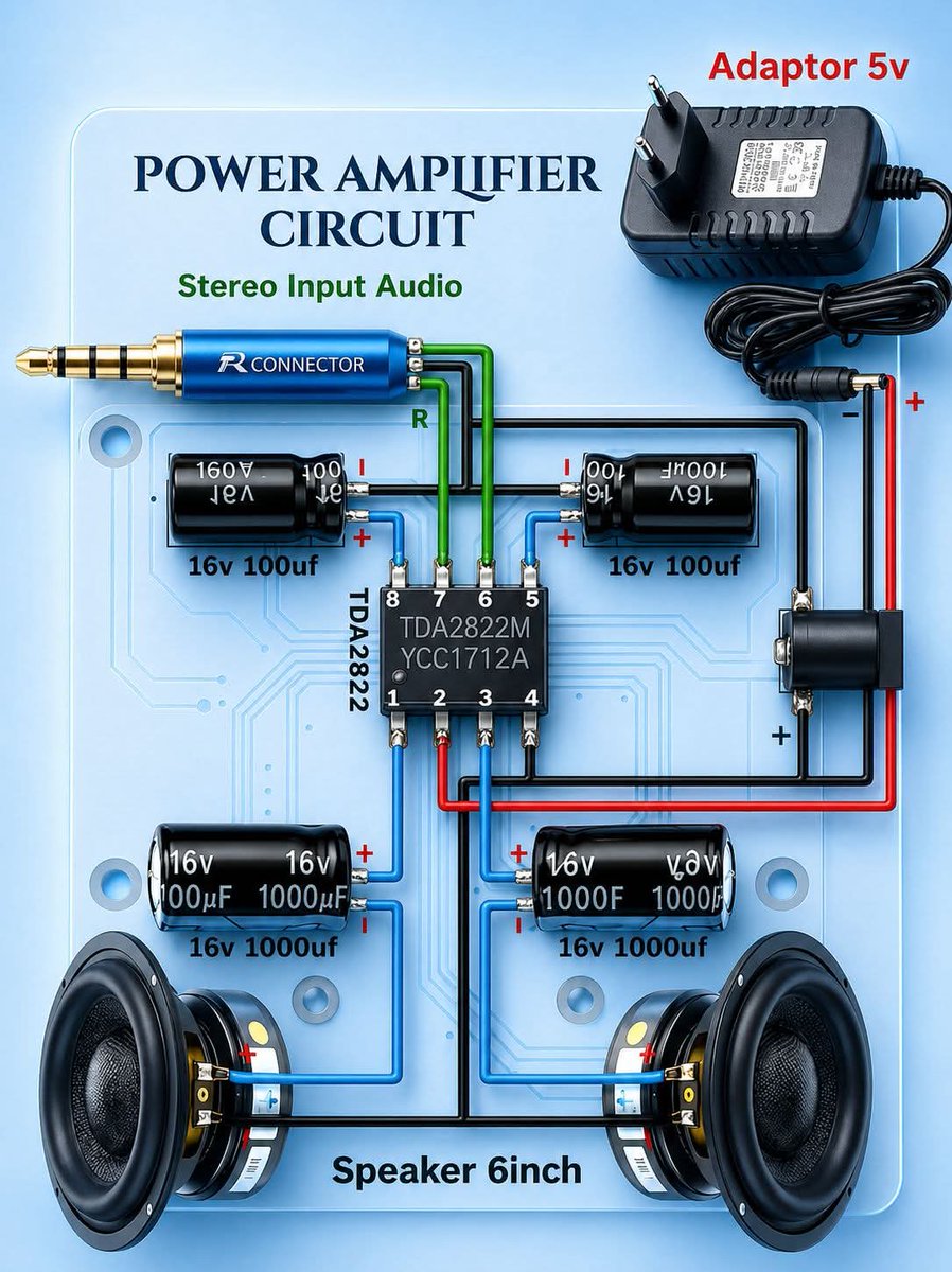BookbenefitsCom's tweet image. Power Amplifier circuit 

#electrician #electronics #electrical #electricity #electronic #Science #arduino #maker #ElectricalEngineering #robotics #engineering #technology #diy #diyprojects #CircuitDiagram  #science
