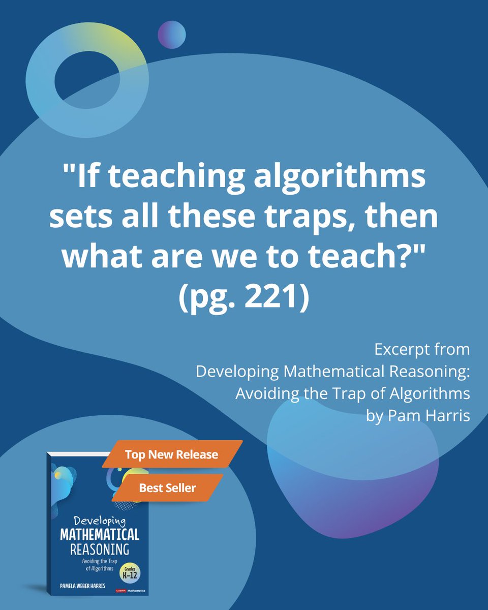 pwharris's tweet image. If algorithms can trap students in steps without meaning, it’s worth asking: what’s the goal?
Understanding, reasoning, and flexibility have to come first.

Link for K-2 book: bit.ly/4tjPTqE
#MathIsFigureOutAble #MTBoS #ITeachMath #MathEd