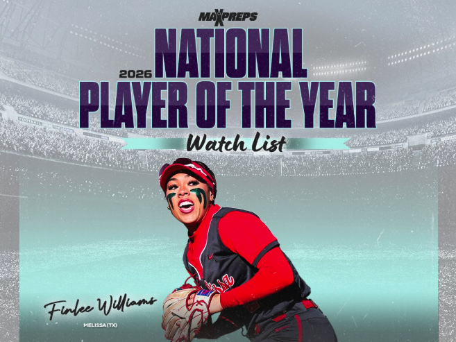 TexasGlory's tweet photo. Melissa's Finlee Williams ('27, OU) makes the 2026 MaxPreps National Player of the Year Watch List.
https://t.co/bGsxu9ggHa

#fastpitch #topplayers
@eastonfastpitch @ripitsports @sqairz @pitchcom_sports @bsnsports @gmsportsmedia1 @dmngregriddle @linedsoftball @extrainningsb https://t.co/U88iJkLGhB