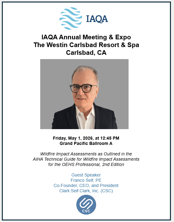 We hope you're joining us at the 2026 Indoor Air Quality Association Annual Meeting &amp; Expo—happening April 30th through May 3rd at The Westin Carlsbad Resort &amp; Spa in Carlsbad!

For more information about the event, visit lnkd.in/gK5TTcKx