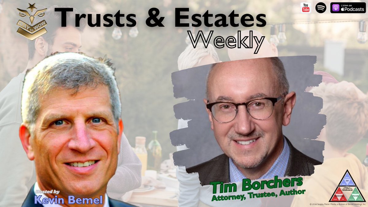 Today on Trusts &amp; Estates Weekly…

Building a trust company is not just legal—it is strategic.

I talk with Tim Borchers about structure, execution, and when it makes sense for clients.

Monday, 4 May at 10a PT/1p ET

Watch on YouTube, LinkedIn, Facebook, Twitch, Telegram, or X